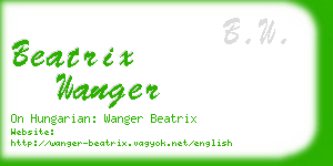 beatrix wanger business card